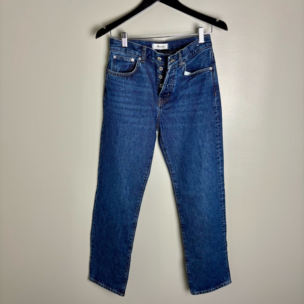 NEW Madewell The Longline Straight Leg Deep Wash McKinney Wash Jeans Size 25 - Picture 6 of 15